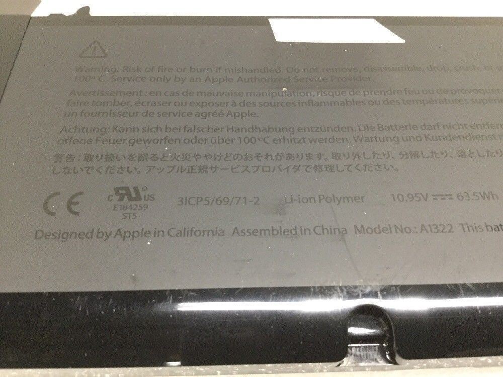 Original Apple Battery A1322 for Macbook Pro 13" A1278 2009 2010 2011 2012