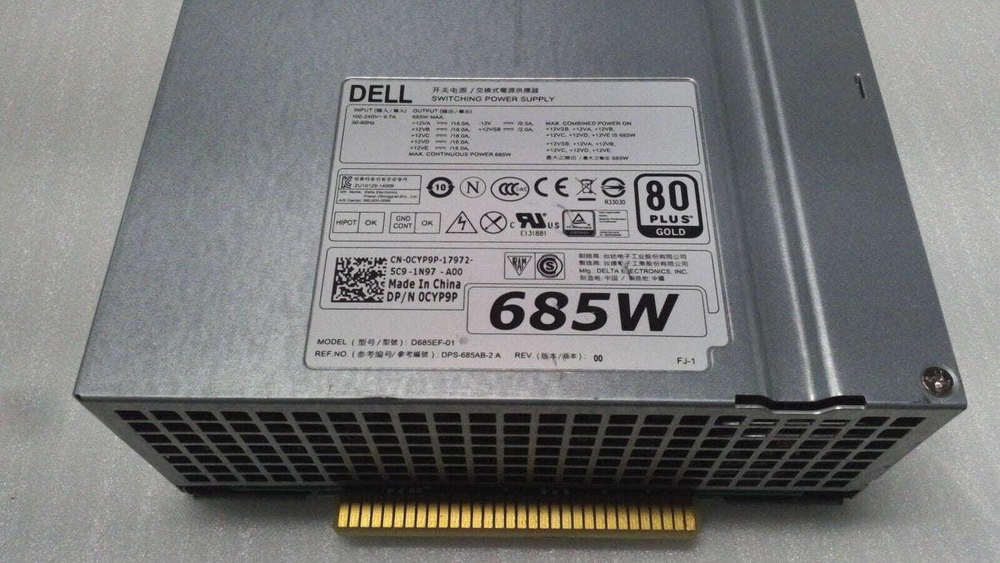 Dell 685w PSU Power Supply for T series WorkStation, CT3V3 W4DTF CYP9P KTMT8