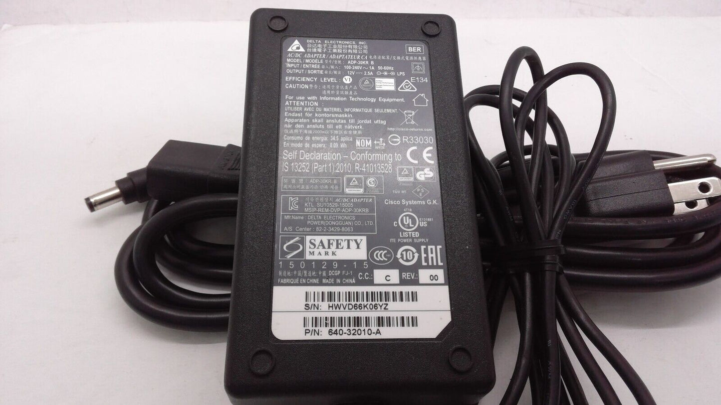 Genuine Delta ADP-30KR B AC/DC POWER SUPPLY FOR CISCO SYSTEMS 12V 2.5A