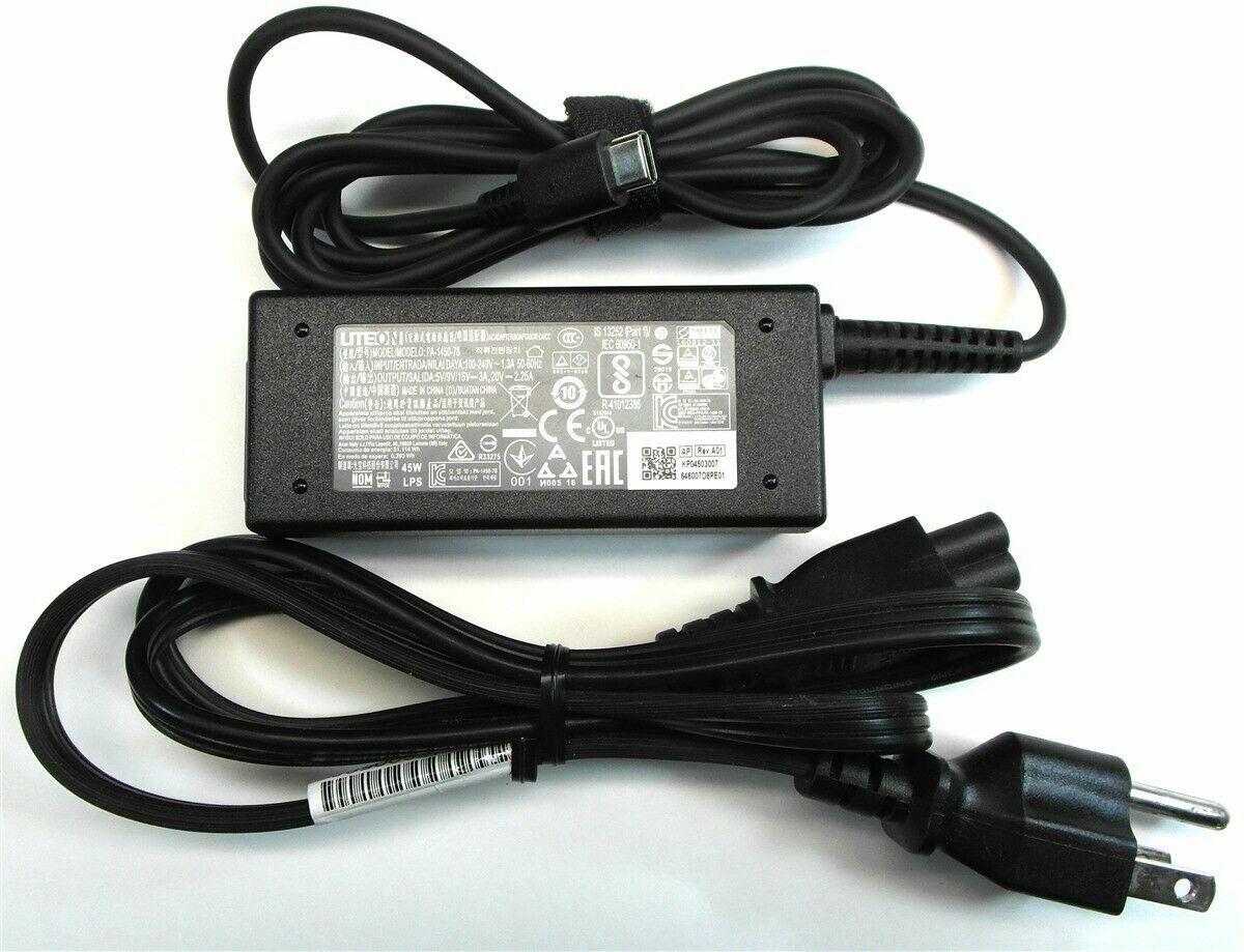 Genuine Liteon Laptop AC Adapter Power Supply PA-1450-78 USB-C Tip 45W Universal