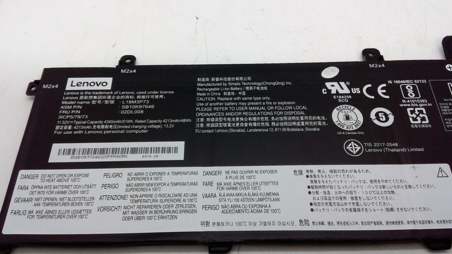 Lenovo ThinkPad P43s T490 T495 T14 L18M3P73 L18M3P74 Battery Tested