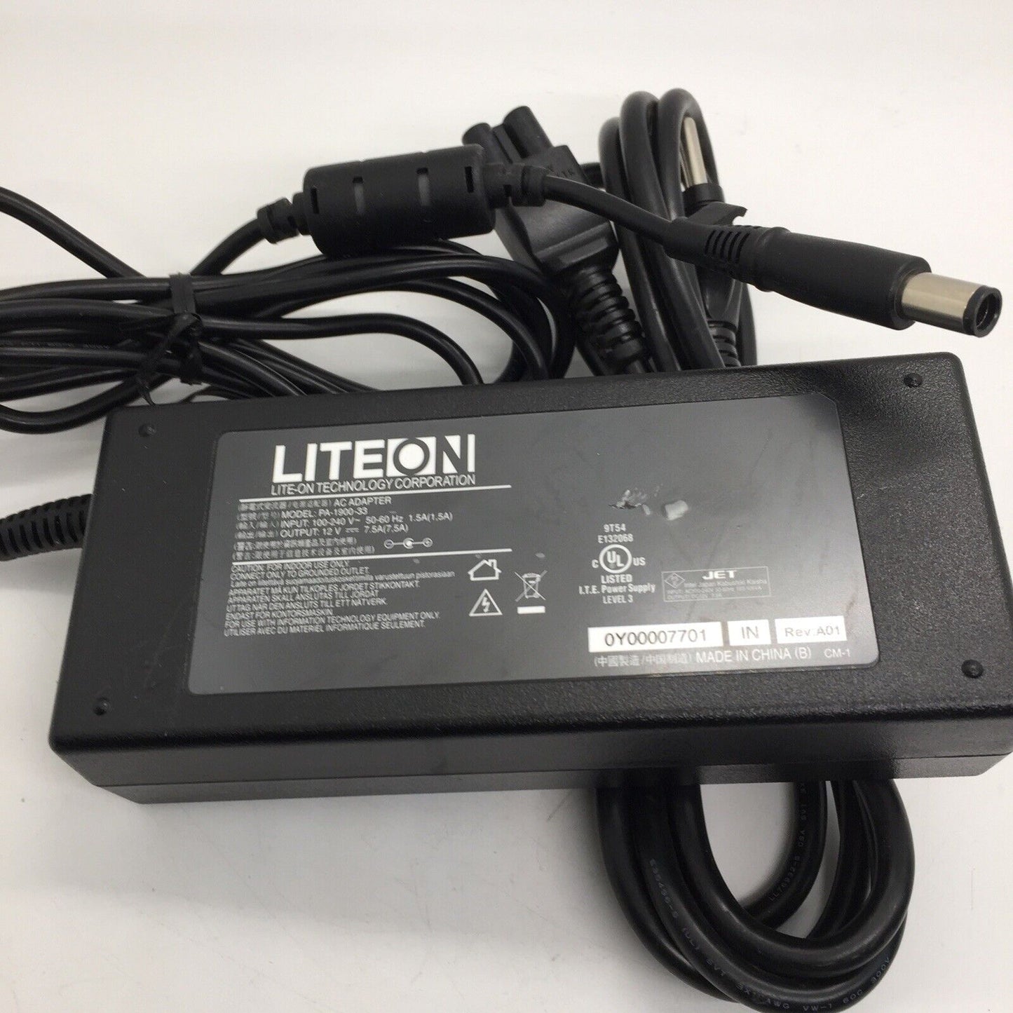 Genuine Liteon PA-1900-33 AC Adapter Power Supply 12V 7.5A 7.5mm