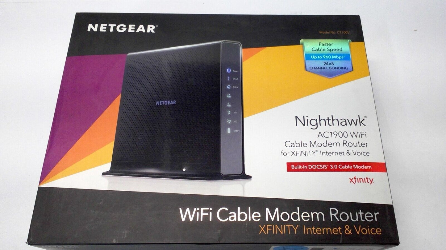 Netgear C7100V Nighthawk AC1900 WiFi Cable Modem Router for XFINITY