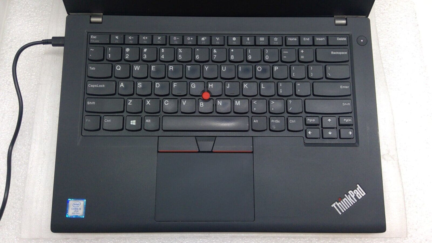 Lenovo ThinkPad T480 14" Laptop i7-8650U@1.9GHz 16GB RAM 512GB SSD *No Battery*