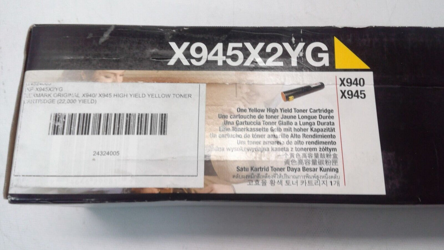 Genuine LEXMARK X945X2YG  Yellow High-Yield Toner Cartridge For X940 / X945