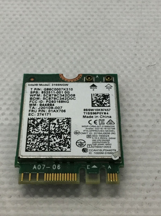 Intel 3168NGW Dual Band Wireless-AC 802.11ac WLAN Bluetooth 4.2 WiFi Card