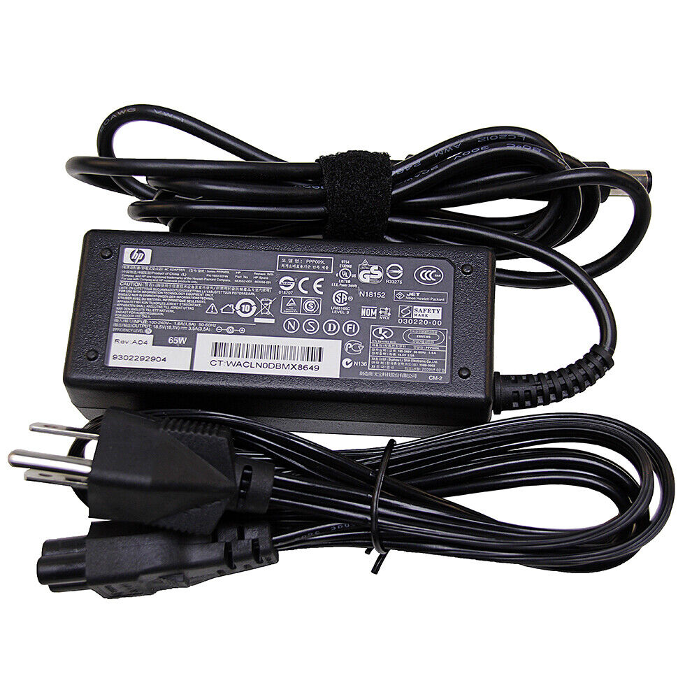 (10) Genuine HP 65W AC Adapter 18.5V 3.5A Laptop Charger 608425-001 609939-001