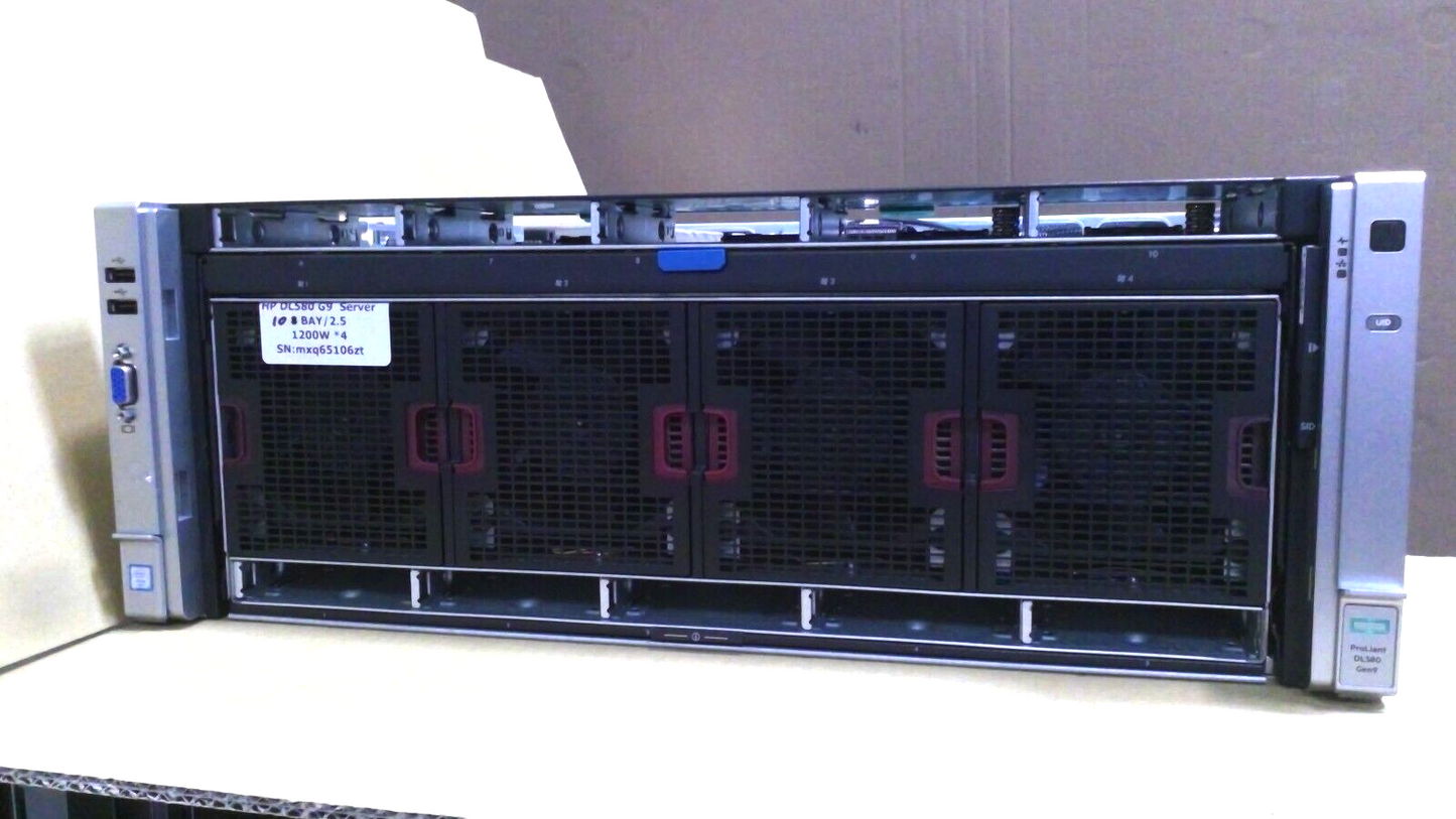 HPE ProLiant DL580 Gen9 4U Server Barebone 10 BAY 2.5" 4x 1200W PSU 4x Heatsinks