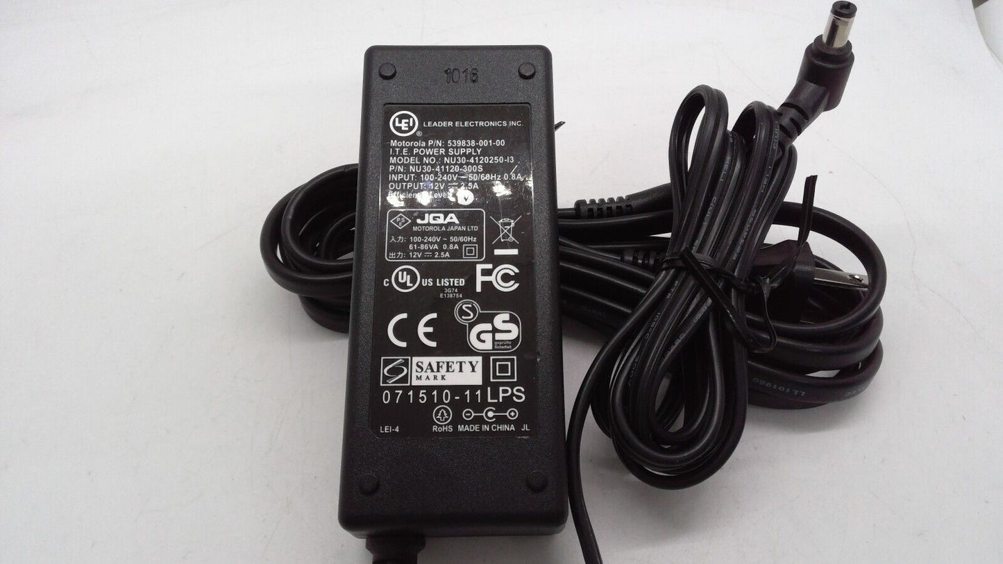 LEI Motorola 12V, 2.5A AC Adapter 539838-001-00 PN NU30-4120250-I3