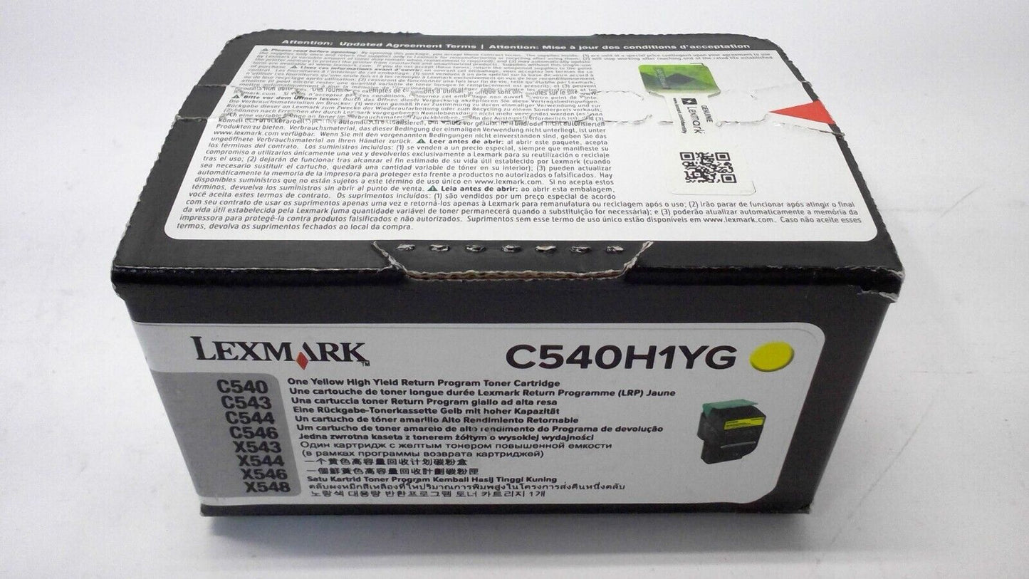 Genuine Lexmark C540H1YG One Yellow High Yield R.P Toner Cartridge New