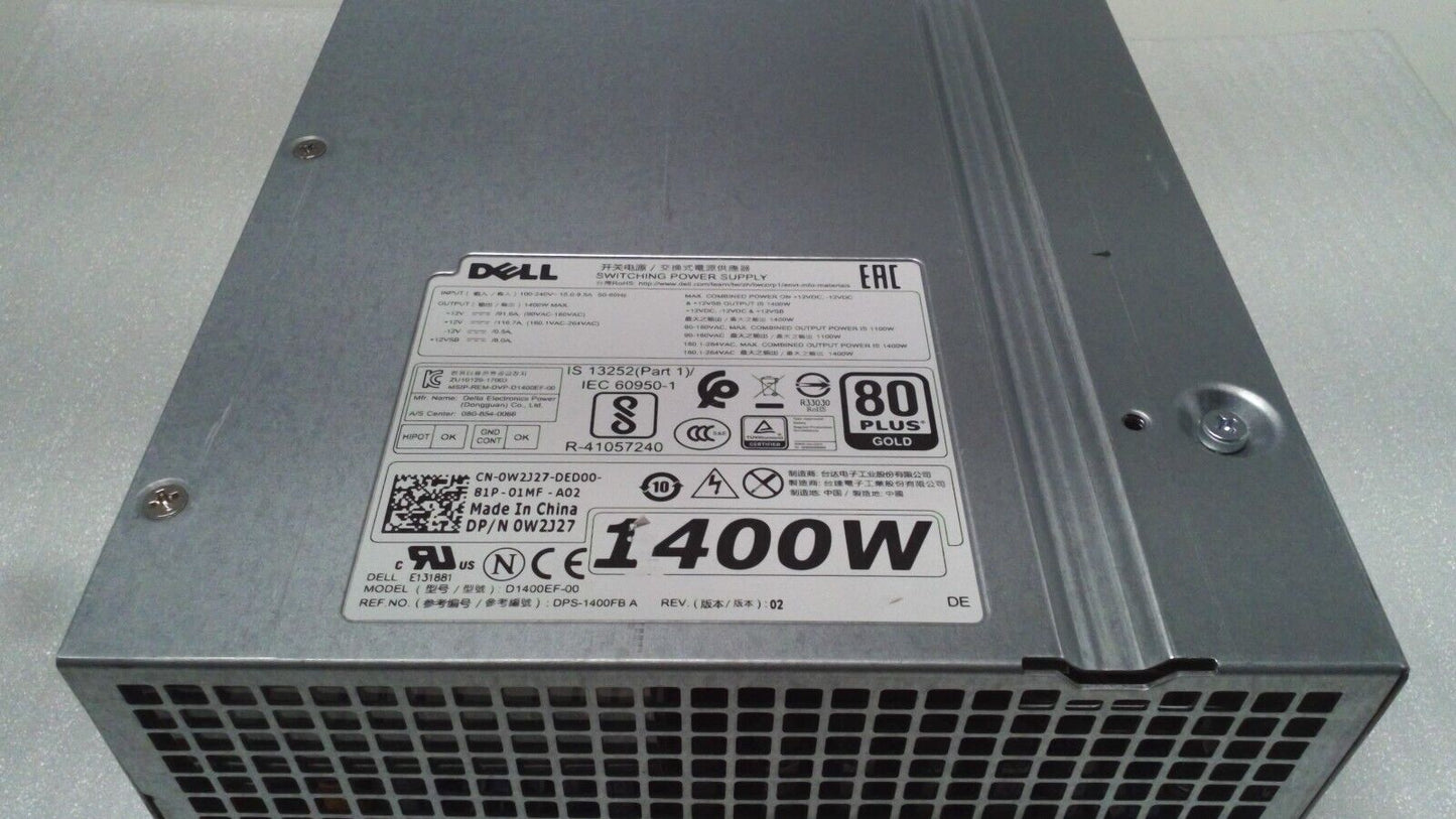 H1400EF-00 2CTMC W2J27 DN2XD For Dell Precision T7820 T7920 1400W Power Supply