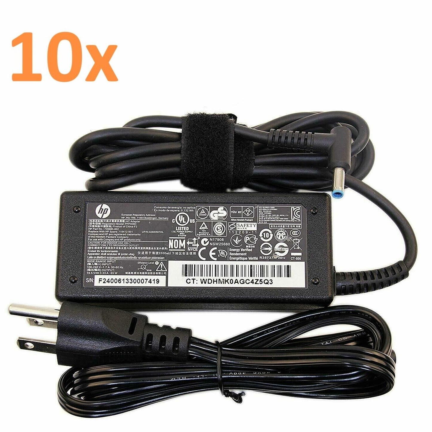 Lot of 10 - HP 90W Blue Tip AC Adapter for ProBook Envy 15 17 M6 M7 Notebook