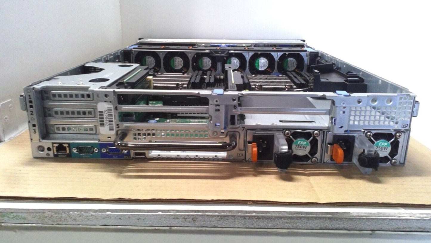 Dell PowerEdge R730 8SFF 2U Server Barebone, 8 Bay 2.5" 2x 750W PSU 2x Heatsinks