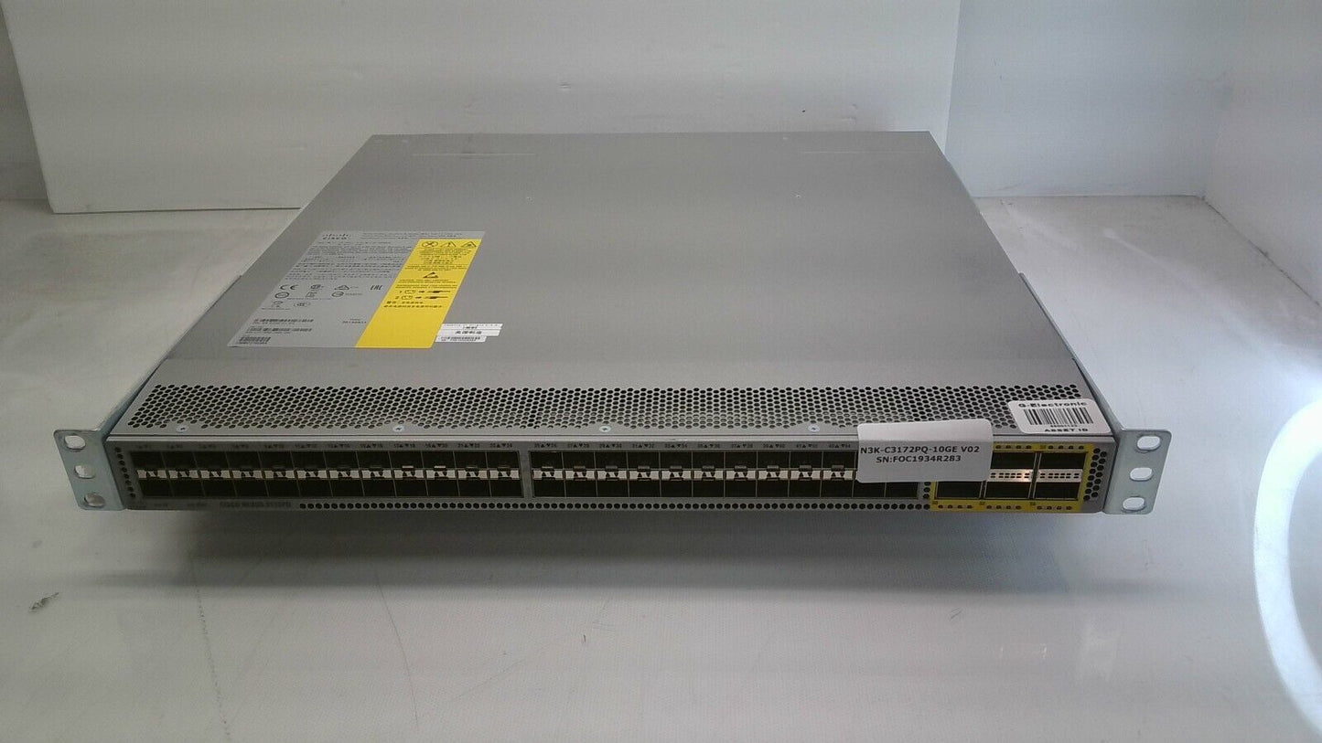 Cisco Nexus N3K-C3172PQ-10GE 48-Port 48 SFP+ and 6 QSFP+ Managed Ethernet Switch