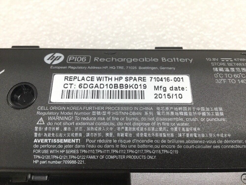 Genuine HP PI06 Battery 709988-221  for HP Pavilion Envy TouchSmart 14 15 17