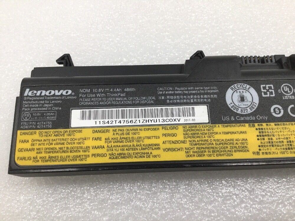 Lenovo Battery 42T4756 42T4755 for T410 W510 L410 E50 SL510 T510i L510 E520 25+