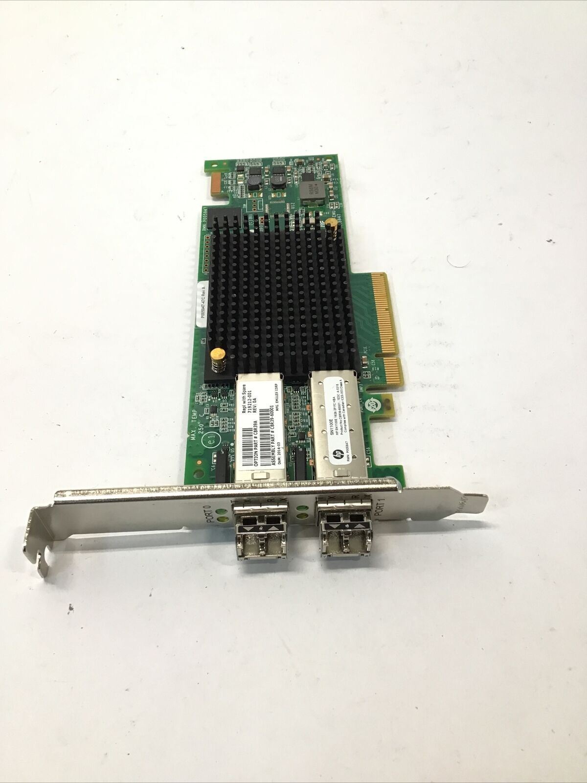 HP SN1100E Dual Port 16GbE Dual Port Fibre Channel HBA 719212-001 w/2 16GB SFP