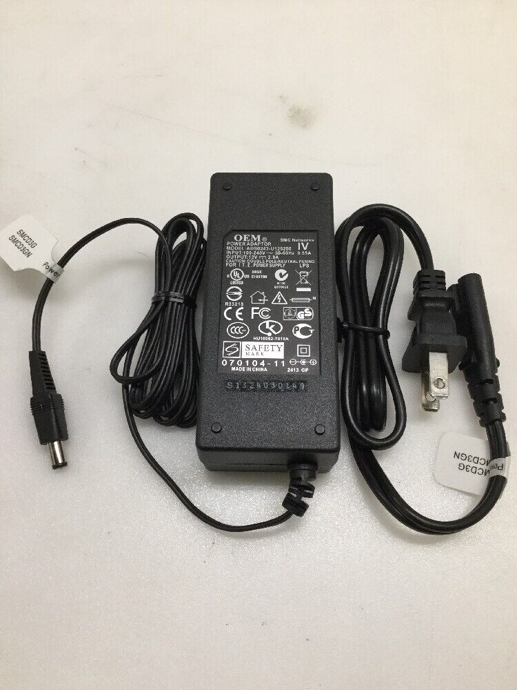 OEM 12V 2.0A AC Adaptor Power Charger Input 100-240V ADS0243-U120200 SMCD3G-PWR