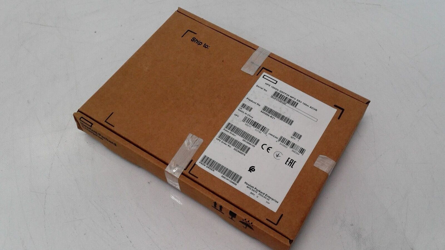 Brand New HPE 845968-B21 QSFP28 100Gb MPO eSR4 300m XCVR 850nm MMF 849443-001