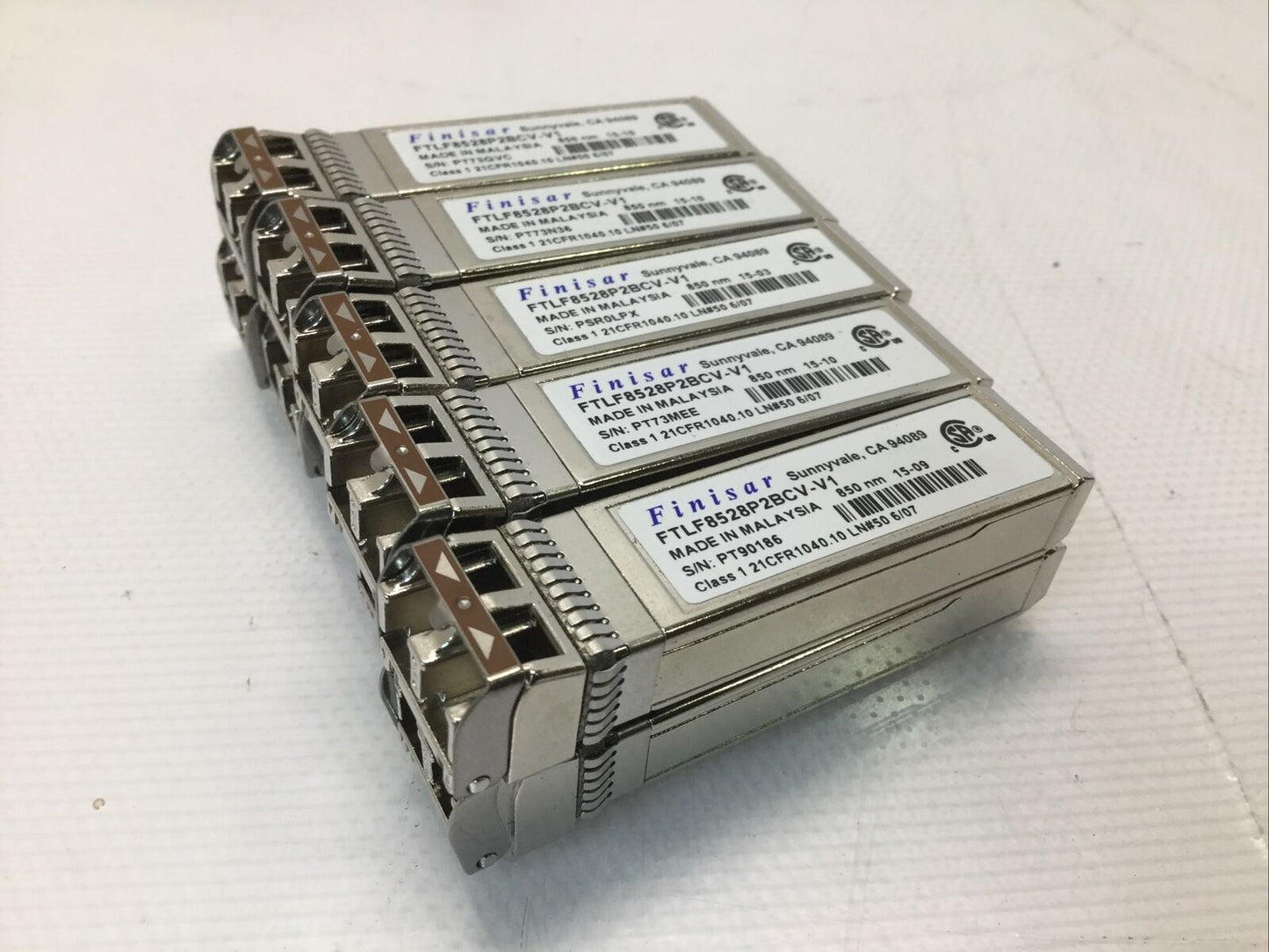 LOT OF 10 - Finisar 8GB 850NM Fiber Channel SFP Transceivers FTLF8528P2BCV