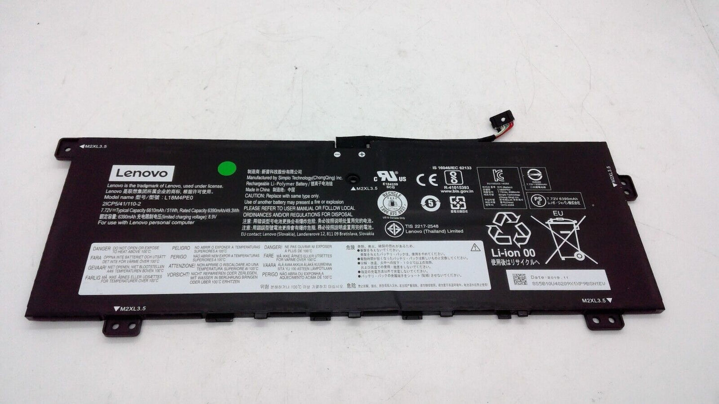 Genuine Lenovo Battery Laptop Yoga 14" C740-14IML 7.72V 6390mAh L18M4PE0