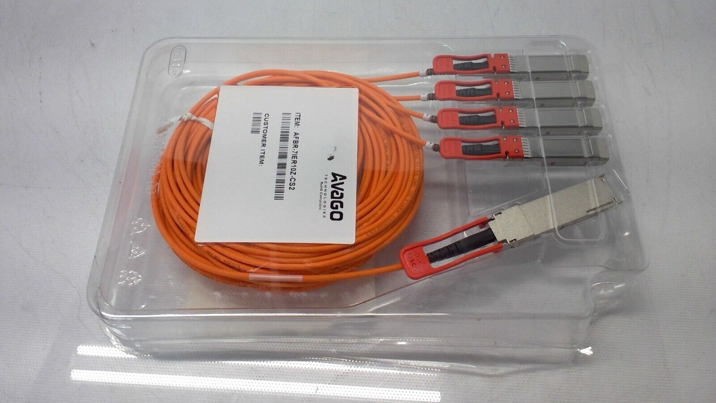 New-Open Box Avago QSFP-4X10G-AOC10M Active Optical Cable