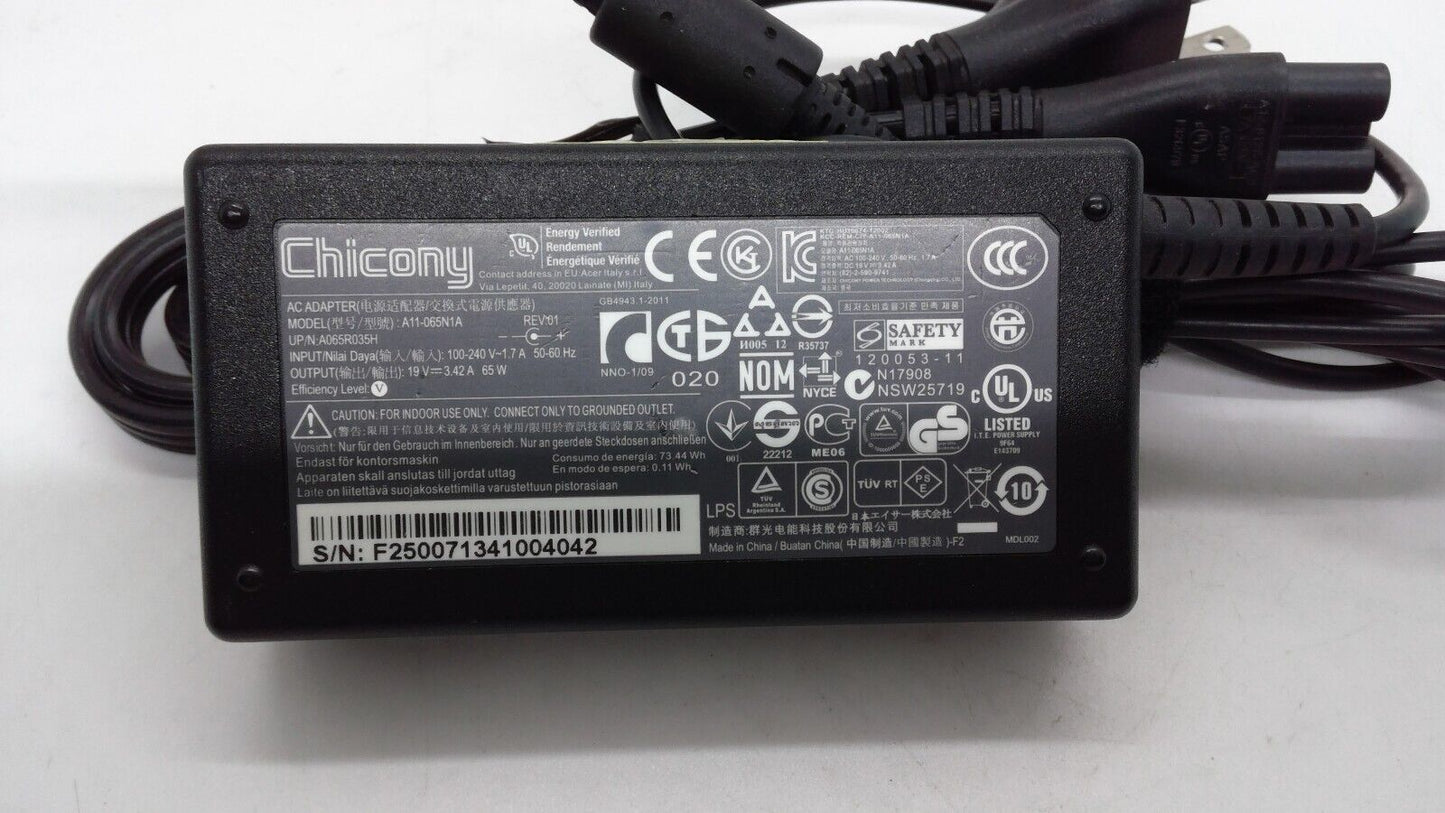 Genuine Chicony Acer Laptop Charger AC Power Adapter A11-065N1A A065R035L 65W