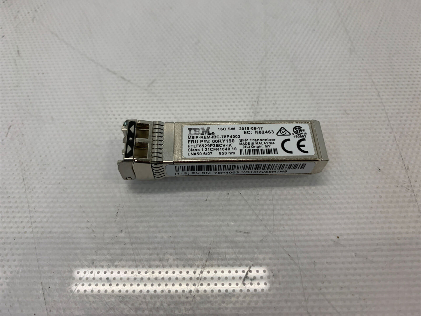 IBM 16GB SW SFP+ 300m 850nm Optical Transceiver FTLF8529P3BCV-IK