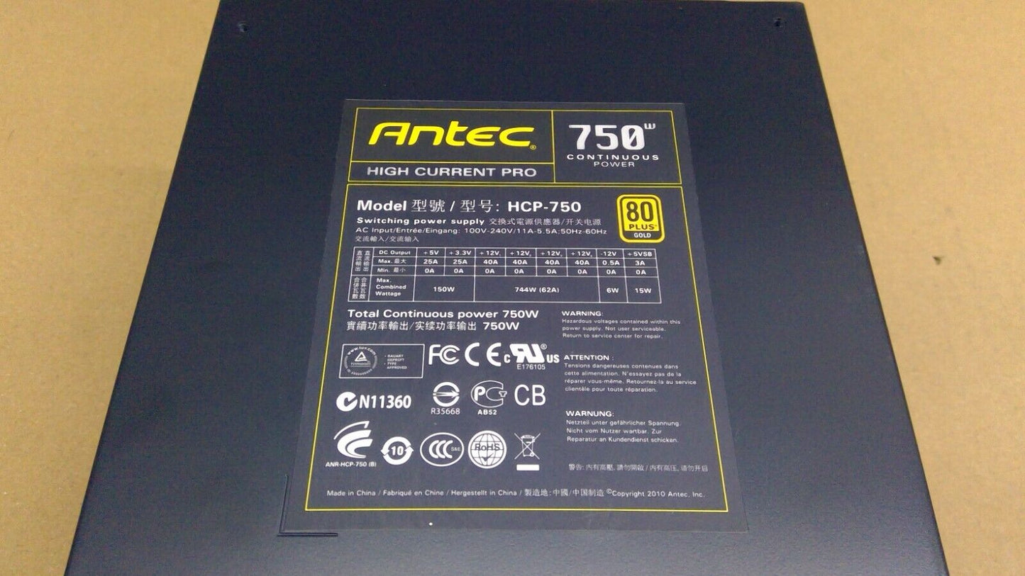 Antec HCP-750 High Current Pro 750W ATX PSU Power Supply, Semi Modular 80+ Gold