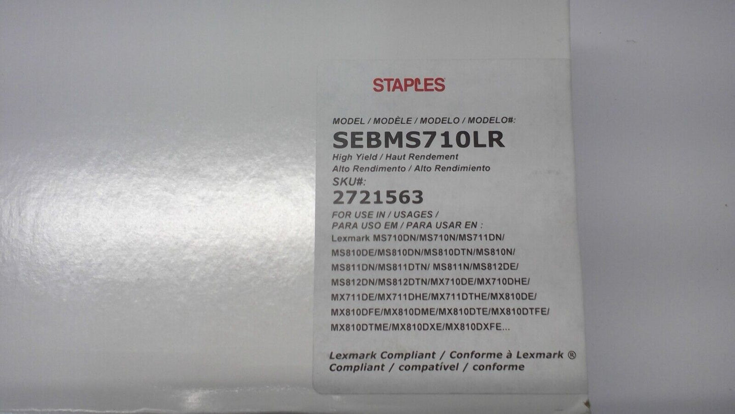 Lexmark Compliant  MS/MX710 Staples Black Toner Cartridge High Yield SEBMS710LR