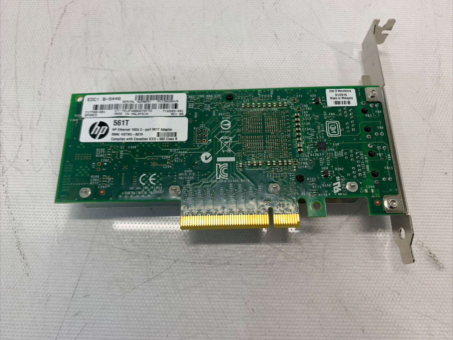 HP 561T Dual Port 10GB 10GBASE-T Ethernet Network Adapter RJ-45 PCI-E 717708-001