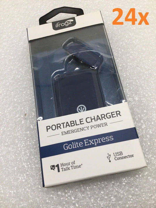 Lot of 24 - NEW iFrogz Golite Express 700mAh Power Bank Charger USB Connector