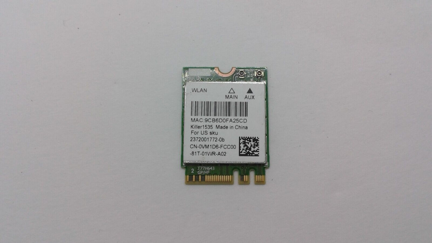 Dell XPS 15 9570 Killer1535 Wireless Wifi Bluetooth Card 0VM1D6