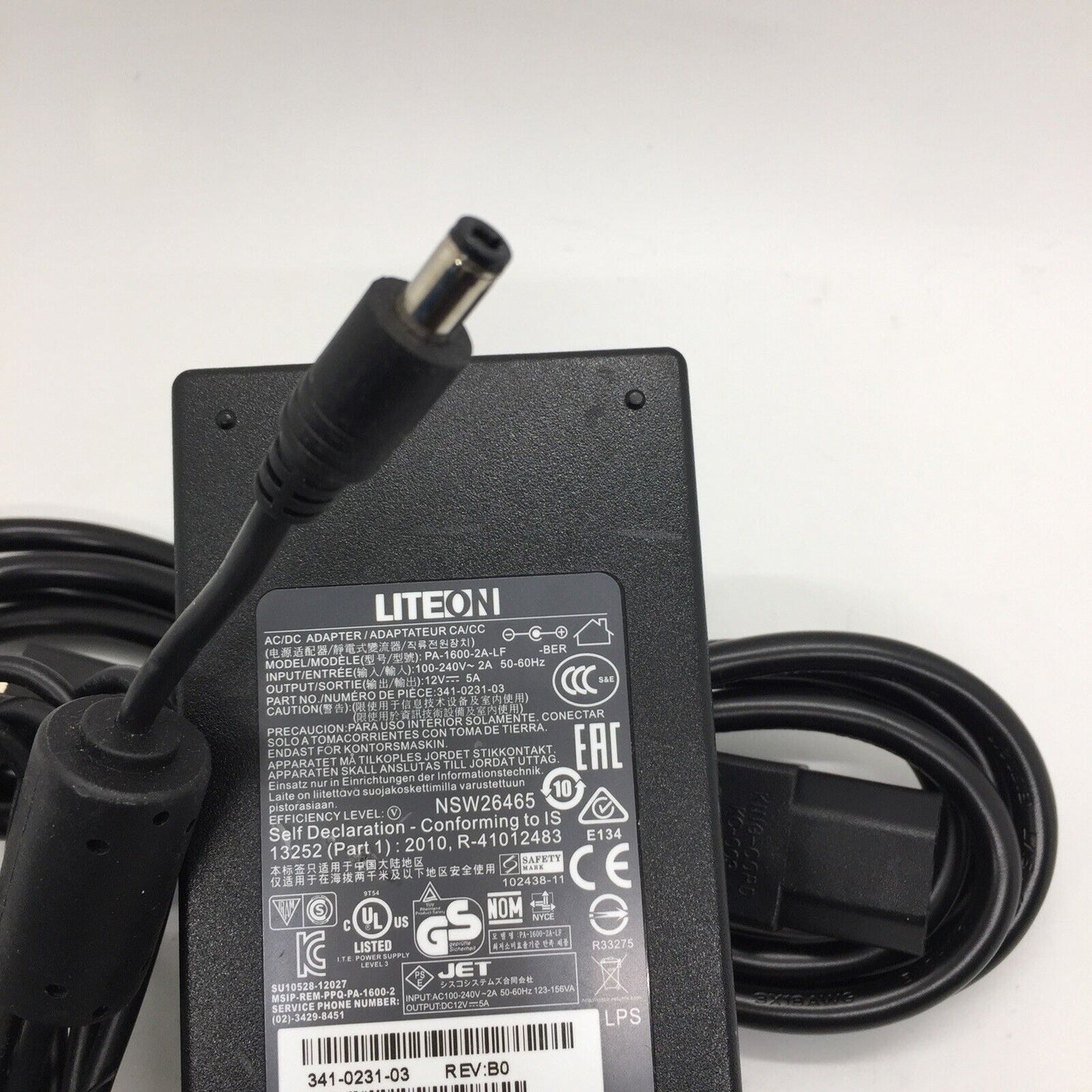 Liteon 12V 5A Ac Adapter PA-1600-2A-LF Charger 5.5mm 341-0231-03 Power Supply