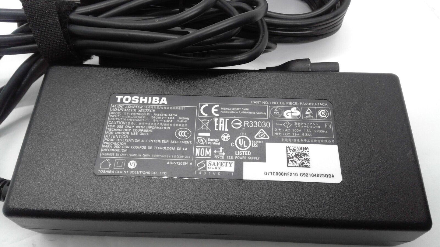 Genuine Toshiba 120W 19V 6.32A AC Adapter PA5181U-1ACA ~ FREE S/H