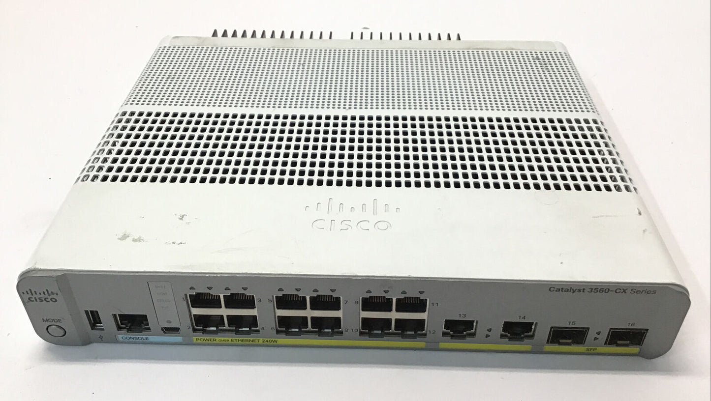 Cisco WS-C3560CX-12PC-S Catalyst Network Switch 12 Port PoE IP Gigabit Switch ||