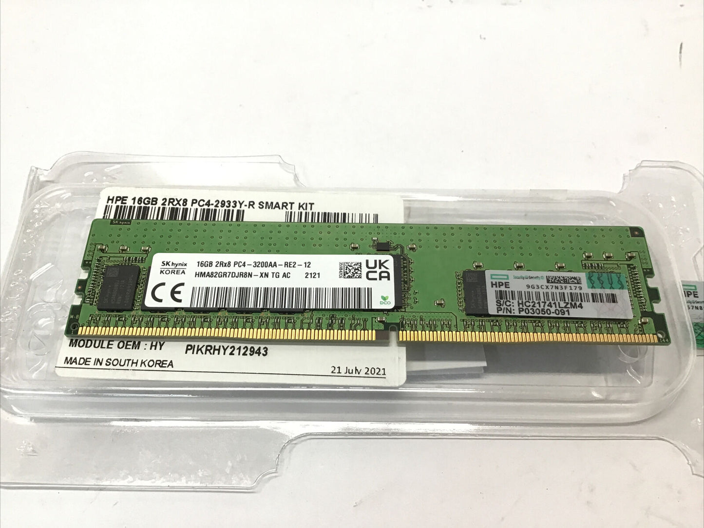 P00922-B21 P06188-001 P03050-191 HPE 16GB 2Rx8 PC4-2933Y-R Smart Memory RAM