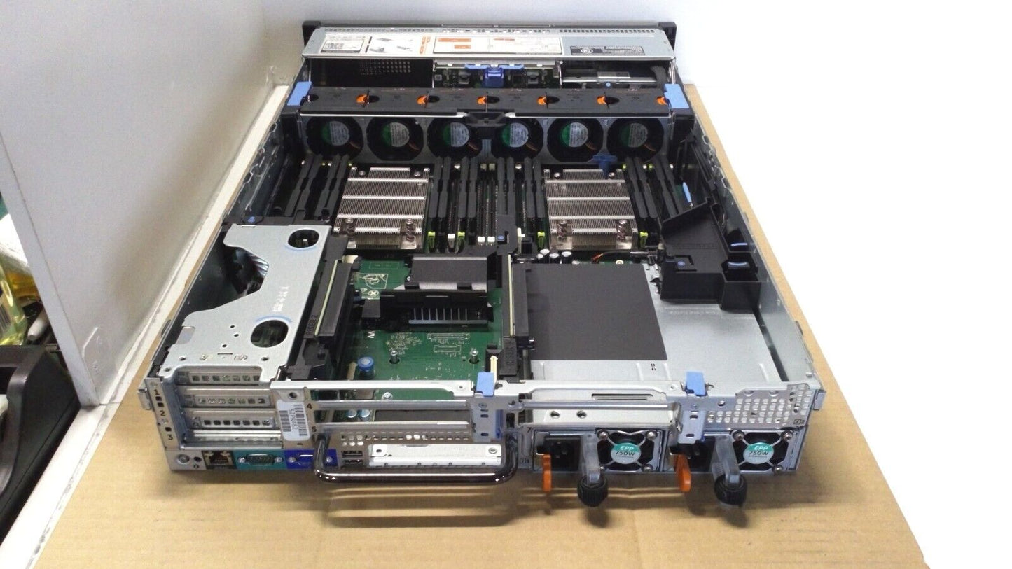 Dell PowerEdge R730 8SFF 2U Server Barebone, 8 Bay 2.5" 2x 750W PSU 2x Heatsinks