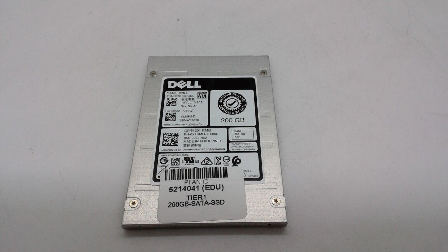 Dell X1RMG 0X1RMG 200GB 6G/b SATA 2.5'' SSD THNSF8200CCSE