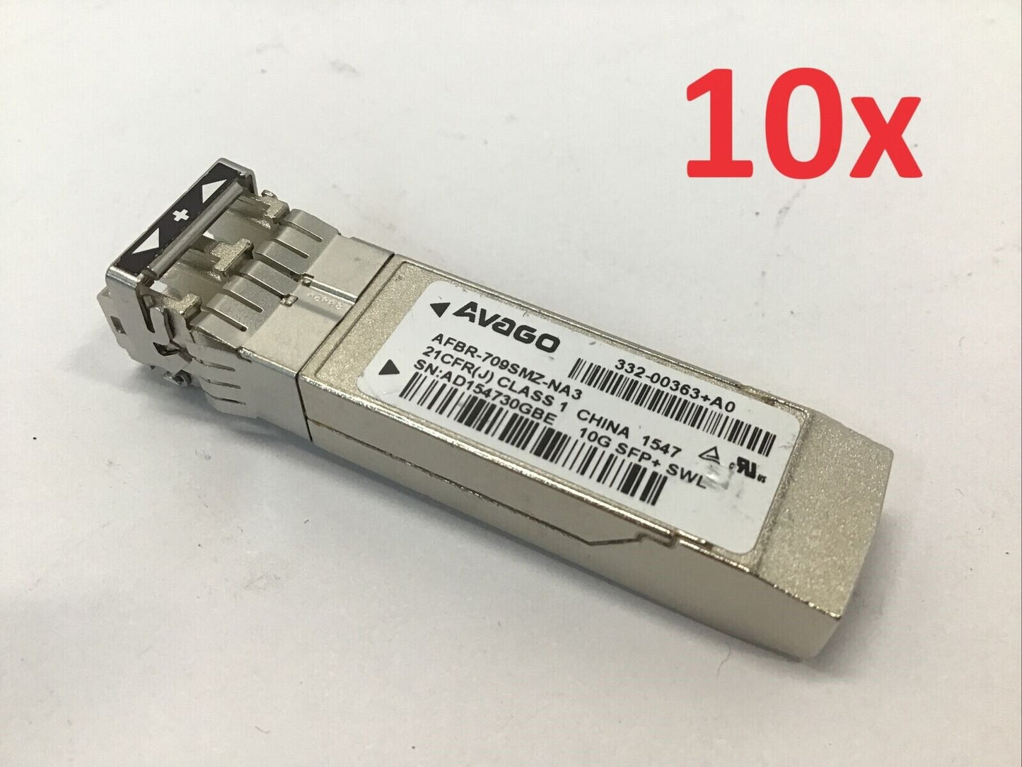 Lot of 10 - Avago 10Gb SFP+ SR 850nm 10GBASE-SR/SW Transceiver AFBR-709SMZ-NA3