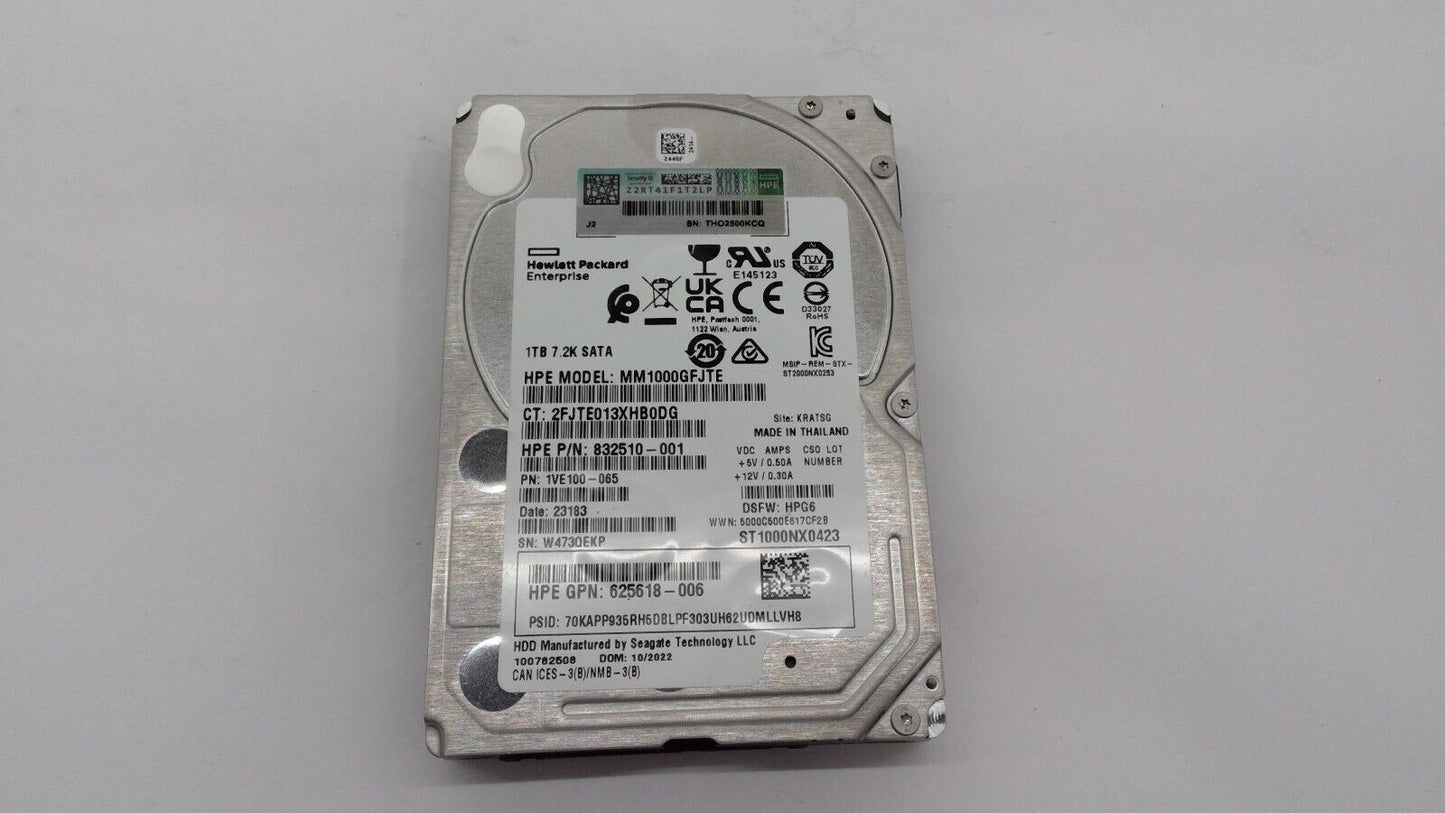 HPE Seagate 1TB MM1000GFJTE ST1000NX0423 2.5" 832510-001 HDD