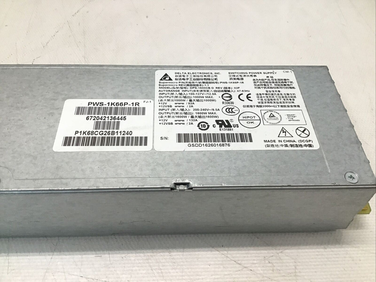 SuperMicro 1600W PWS-1K66P-1R 1U Redundant Switching Power Supply