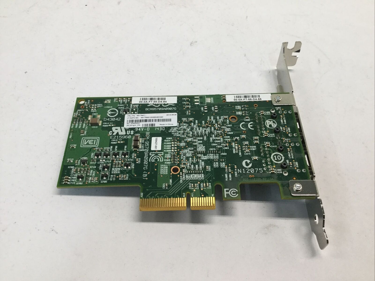 IBM 49Y7947 Broadcom NetXtreme Dual Port 1GB Gigabit Ethernet Network Card PCIe