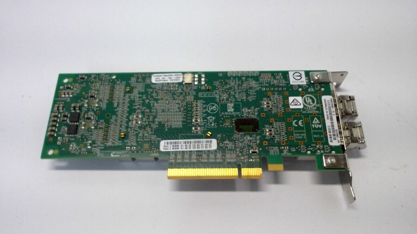 HP QLogic QLE2662 Dual Port 16Gb SFP+ Fibre HBA adapter QW972-63001 w/SFPs LP