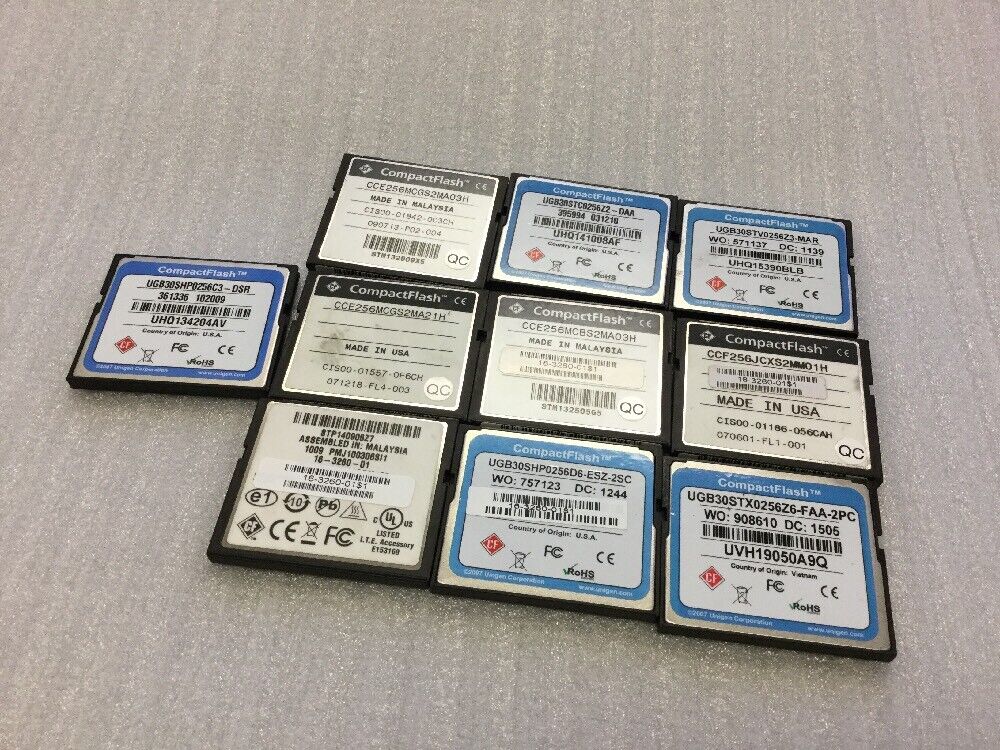 Lot of (10) CISCO 256MB CF COMPACT Flash Card for 2900 2801 2811 2821 2851 3825