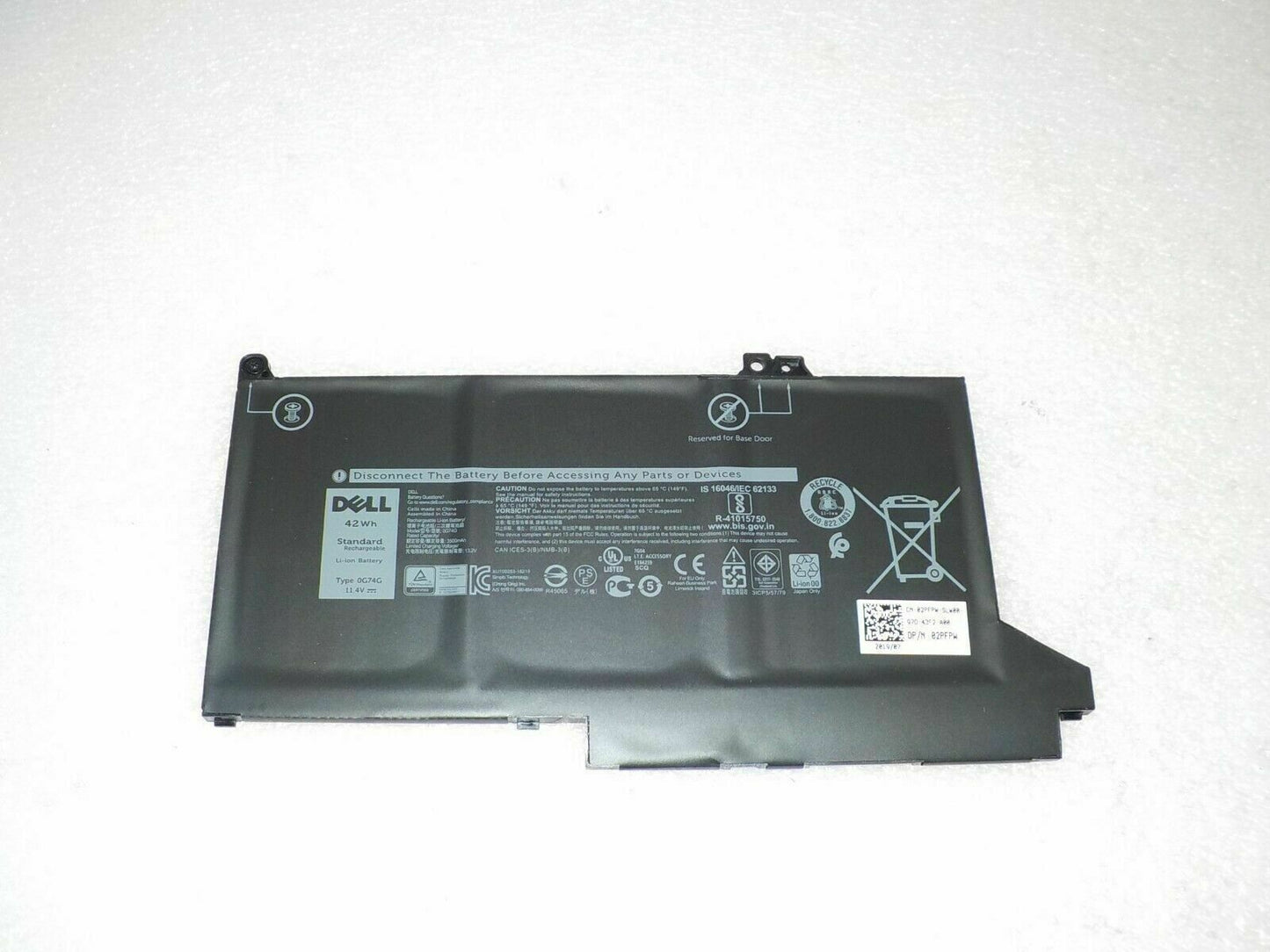 Genuine Dell Latitude 7390 7480 Laptop Battery 42Wh 11.4V 0G74G