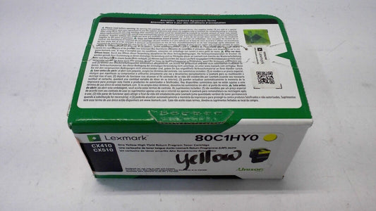 Lexmark 80C1HY0 High Yield Return Program Toner Cartridge - Yellow