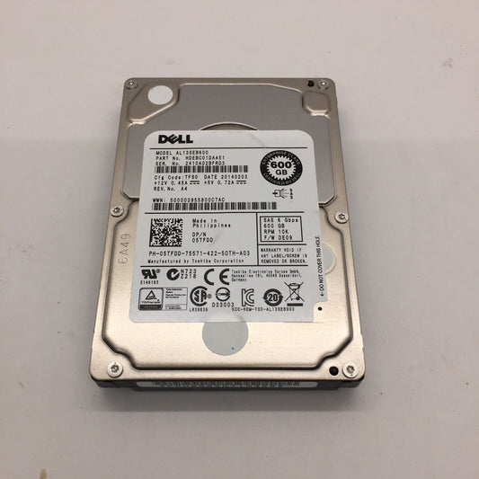 DELL  AL13SEB600 05TFDD  600GB 10K RPM 2.5" SAS Internal Hard Disk Drive HDD