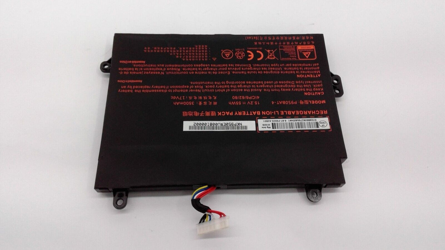 P950BAT-4 Laptop Battery 15.2V 55Wh 3500mAh For T96 GTX1060 T800