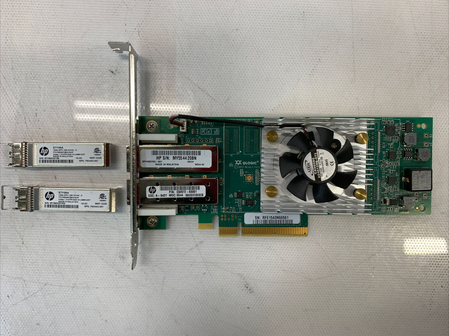 HP QLogic QLE2662 Dual Port 16Gb SFP+ Fibre HBA adapter QW972-63001 w/16GB SFPs